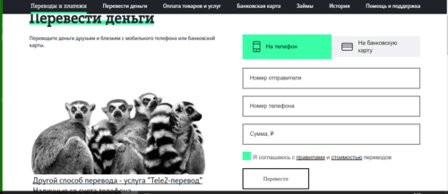 Перевод денег с Теле 2 на банковскую карту